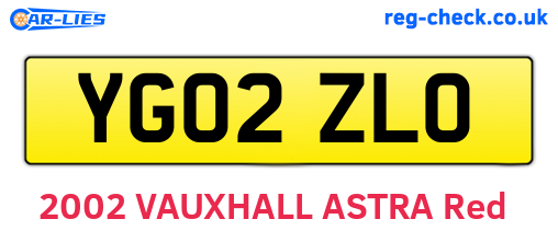 YG02ZLO are the vehicle registration plates.