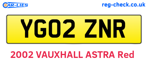 YG02ZNR are the vehicle registration plates.
