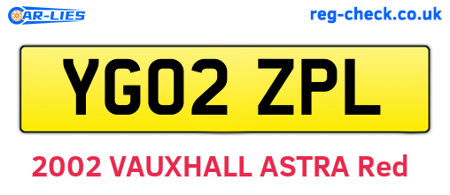 YG02ZPL are the vehicle registration plates.