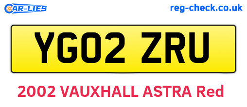 YG02ZRU are the vehicle registration plates.