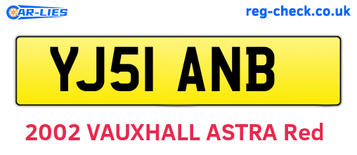 YJ51ANB are the vehicle registration plates.