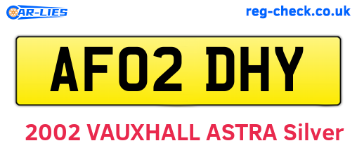 AF02DHY are the vehicle registration plates.