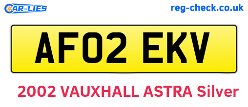 AF02EKV are the vehicle registration plates.
