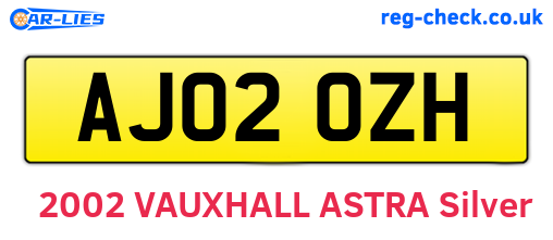 AJ02OZH are the vehicle registration plates.