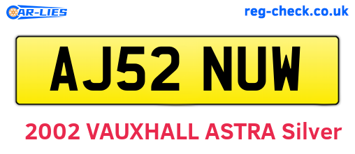 AJ52NUW are the vehicle registration plates.