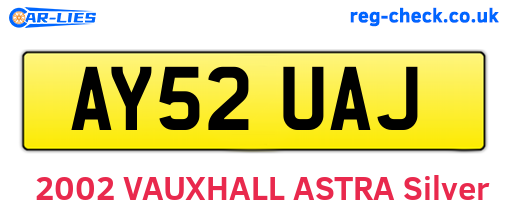 AY52UAJ are the vehicle registration plates.