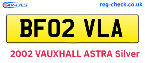 BF02VLA are the vehicle registration plates.