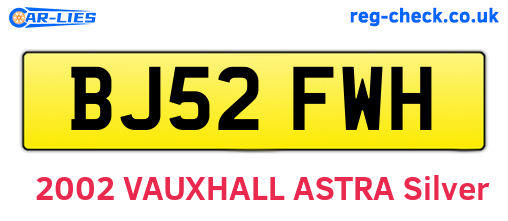 BJ52FWH are the vehicle registration plates.