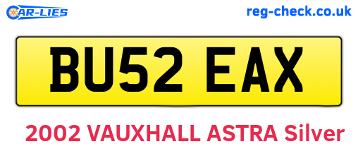 BU52EAX are the vehicle registration plates.