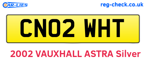 CN02WHT are the vehicle registration plates.