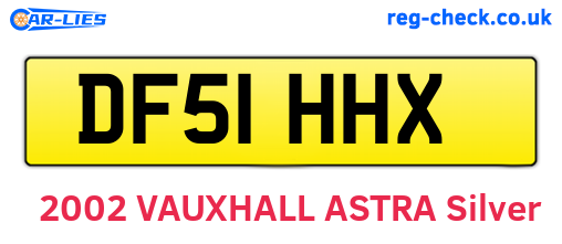 DF51HHX are the vehicle registration plates.
