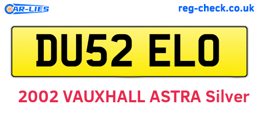 DU52ELO are the vehicle registration plates.