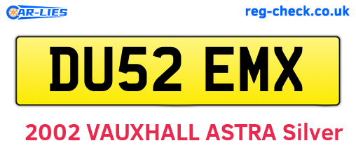 DU52EMX are the vehicle registration plates.