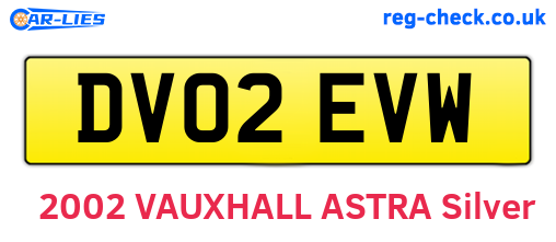 DV02EVW are the vehicle registration plates.