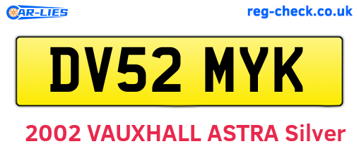 DV52MYK are the vehicle registration plates.