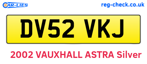 DV52VKJ are the vehicle registration plates.