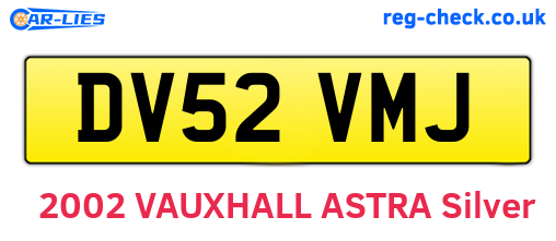 DV52VMJ are the vehicle registration plates.