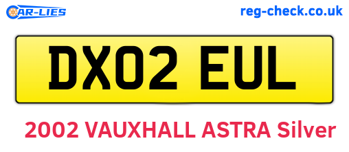 DX02EUL are the vehicle registration plates.