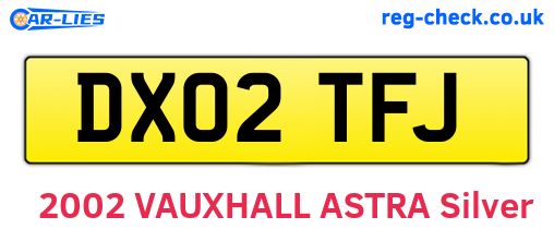 DX02TFJ are the vehicle registration plates.