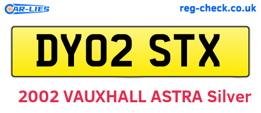 DY02STX are the vehicle registration plates.