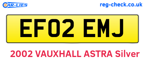EF02EMJ are the vehicle registration plates.