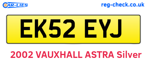 EK52EYJ are the vehicle registration plates.