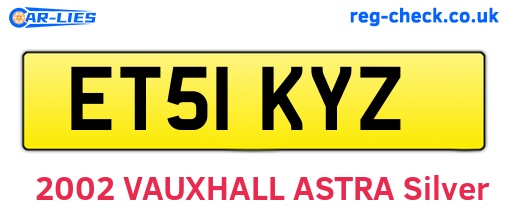 ET51KYZ are the vehicle registration plates.