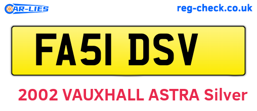 FA51DSV are the vehicle registration plates.