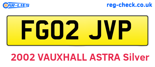 FG02JVP are the vehicle registration plates.