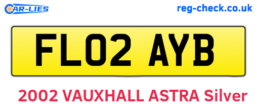 FL02AYB are the vehicle registration plates.