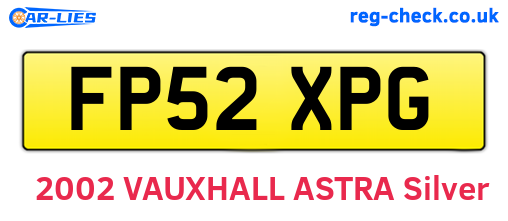 FP52XPG are the vehicle registration plates.