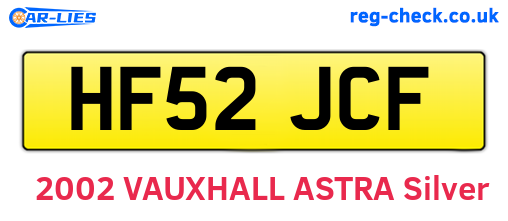 HF52JCF are the vehicle registration plates.