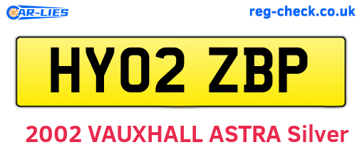 HY02ZBP are the vehicle registration plates.