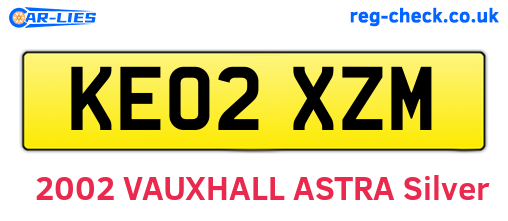 KE02XZM are the vehicle registration plates.