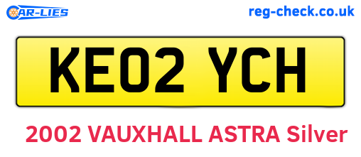 KE02YCH are the vehicle registration plates.