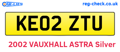 KE02ZTU are the vehicle registration plates.