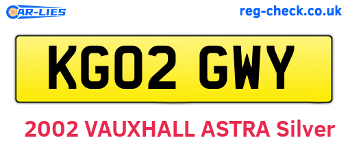KG02GWY are the vehicle registration plates.