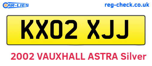 KX02XJJ are the vehicle registration plates.
