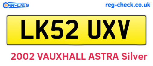 LK52UXV are the vehicle registration plates.