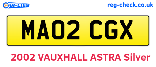 MA02CGX are the vehicle registration plates.