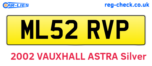 ML52RVP are the vehicle registration plates.