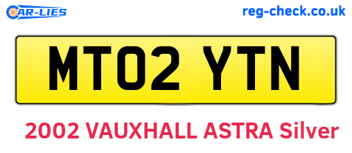 MT02YTN are the vehicle registration plates.