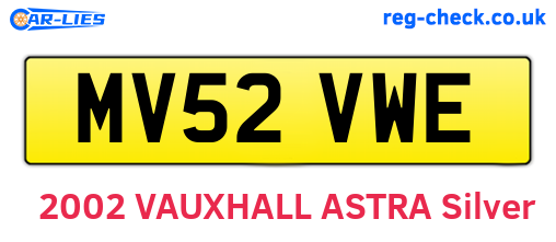 MV52VWE are the vehicle registration plates.
