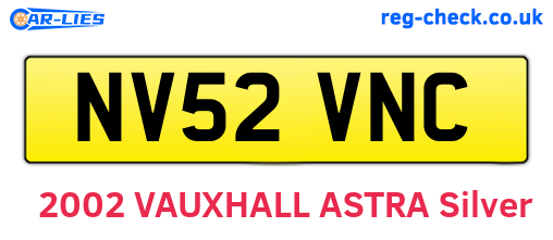 NV52VNC are the vehicle registration plates.