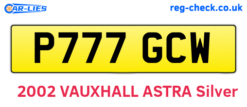 P777GCW are the vehicle registration plates.