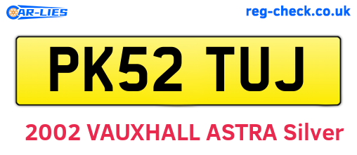 PK52TUJ are the vehicle registration plates.