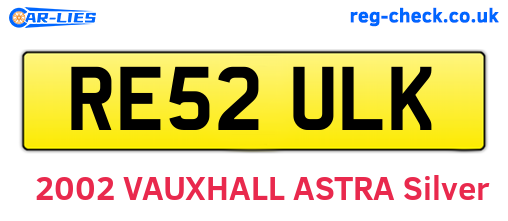 RE52ULK are the vehicle registration plates.