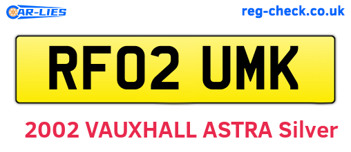 RF02UMK are the vehicle registration plates.