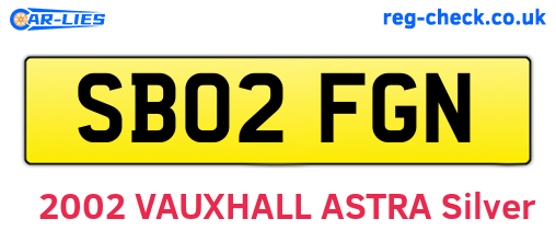 SB02FGN are the vehicle registration plates.