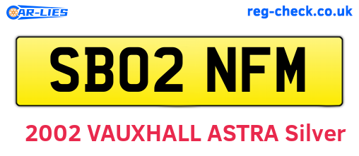 SB02NFM are the vehicle registration plates.